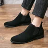 Chelsea Boots Buty imitacja zamsz stały kolor modowy biznes swobodny street codziennie set retro botki Eur siz: 38-48