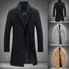 Men's Trench Coats Men Overcoat Soft Jacket Polyester Fashionable Regular Button Lapel Collar OuterwearMen's