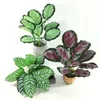 Fleurs décoratives Couronnes 12Fork Plantes Artificielles Bundle Feuille De Mur En Plastique Faux Intérieur DIY El Park Salon Décoration De La Maison Accessori