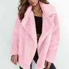 Women Winter Thick Warm Plush Jackets Elegant Vintage Harajuku Loose Faux Fur Casual Turn Down Collar Coat Overcoat Streetwear T220716