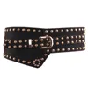 Belts Idopy For Women Punk Style Female Belt Cummerbund Studded Wide Irregular Pin Buckle BeltBelts