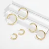 Hoop & Huggie Minimalist Thick Geometric Earrings For Women Fashion Punk Gold Chunky Circle Round Statement EarringsHoop