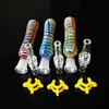 10 mm skarv Mini Glass Bong Rökning Hand Pipes Borosilikat Nector Collector med titan kvarts Keramisk spik Oljebrännare Dab Riggar Litet vattenrör NC-satser