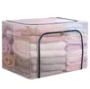 Kast heldere opbergbakken met deksels waterdichte opvouwbare stalen frame doos voor kleding 66L 80 ml 100 ml babydoek organisator voor beddengoed kleding speelgoed