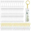 Porte-clés 50 pièces acrylique porte-clés blancs avec anneaux clair porte-clés Rectangle pour bricolage artisanat vinyle projets porte-clés Emel22