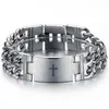 Chaîne à maillons 1 pièces classique hommes espagnol croix titane acier Bracelet bijoux de luxe hommes hip-hop inoxydable pour homme cadeau Kent22