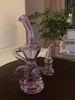 Vidro roxo Bong Hookahs Beaker Plataformas De Petróleo De Vidro De Fumo Tubulação de Vidro Dab Bongs com 14mm De Vidro Banger