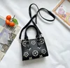 Fashion children letter print handbag kids printed PU leather chain bag baby totes girls purse supply