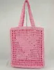 Mode Stylish Fiber Straw Woven Tote Women Designers Handväska 2022 Summer Beach Travel Bucket Påsar Big Size Foldbar Shopping Bag287x