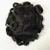 32 mm golf Indian Human Virgin Hair Vervanging #1B Kleur Hand Gebonden Volledige PU -basis Mannelijke eenheid voor zwarte mannen in Amerika Fast Express Delivery