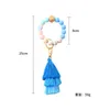 2022 Newest Silicone Beaded Bracelet Wristband Bracelet Cotton Thread Tassel Keychain Bracelet Holder Women Ladies