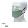 Engångs Kn95 Mask Protection Morandi Color Independent Packaging Four-Lay Fish Mouth Shape Willow Leaf Form 3D tredimensionell