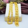 Unique Hollow W Necklace 18K Gold Olive Beads Chain with Dragon Design Necklace for Men Jewelry 60cm Long