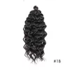 18 "Ocean Wave Braids Hair Afro Ombre Weft Curl Syntetisk vävgrå Braid Ocean Wave virkning Hår