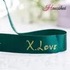 2 51mm Custom Ribbon Personalisierte Geschenkverpackung Polyester Dekoration Gepasseter Druck Hochzeit 220608