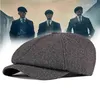 SLECKTON WYSOKIEJ JAKOŚCI MENS MASPAPERA KAŻ SZAWNE Zimowe Czapki dla mężczyzn moda tweed berety retro ośmioboczny kapelusz ojciec hats szczyt niewidomy J220722