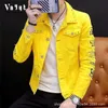 New 2020 denim jacket Korean teenagers Cotton yellow black red white students men spring autumn River hole youth dress coat LJ201013