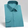 남자 고전적인 긴 슬리브 표준-피트 드레스 셔츠 정식 비즈니스 소셜 간단한 기본 디자인 백색 작업 사무실 캐주얼 셔츠 W220315