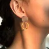 Lampadario pendente Autunno Inverno Orecchini marroni Vintage Matte Orecchino a goccia per le donne Dichiarazione di moda 2022 Trend Earing JewelryDangle