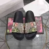 Mest populära designers pour hommes glissades pantoufles femmes mode lyx floraux en cuir en cuir flor