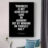 Other Home Decor Frame Progress Stoic Quote Art Canvas Poster Prints Wall Painting For Living Room Modular Picture