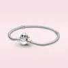 S925 Bracelets en argent pour femmes bijoux à bricoler soi-même Fit Pandora perles charmes mousseux souris coeur fermoir serpent chaîne Bracelet avec Origina269W