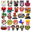 Moq 50 stcs bad bunny texas croc charme 2d zachte pvc jibz schoenonderdelen charmes accessoires trend verstopping schoen