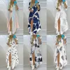 2022 Ny lång skjortklänning Kvinnor Single Breasted Button Lapel Long Sleeve Dress Spring Summer Letter Print Overdimensionerade mantelklänningar