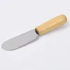 Posate in acciaio inossidabile Spatola per burro Manico in legno Coltello per burro Formaggio Dessert Spalmatore per marmellata Strumento per la colazione 10 * 2 cm