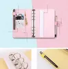 A6 Creative notepads Waterproof Macarons Binder Hand Notebook Shell Loose-leaf Notepad Leather Diary Stationery Cover School Office Supplies