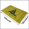 Banner Vlaggen Feestelijke Feestartikelen Huis Tuin Geel Rammelaar Slang Polyester Don't Tread On Me Vlag Messing Grommets Decoratie Cust5139972