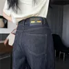 Дизайнерские джинсы Жаккардовые письма Джинсовые брюки для женщин плюс размер женские брюки высококачественные леди джинсы