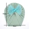 Baby baby cap kanten streep bowknot hoed kinderen tulband caps zachte headweer schedel beanie kinderen hoeden 10 kleuren