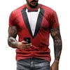 Chemises décontractées pour hommes Chemise boutonnée pour hommes noirs Mode pour hommes Top Street 3D Robes blanches numériques Robe rouge Slim FitMen's