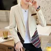 Costume veste pour hommes printemps et automne style coréen couture costume personnalité tendance style britannique unique veste occidentale 220514