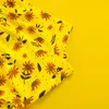 Ensembles de vêtements pour bébés filles, 2 pièces, tenues d'été à manches courtes, imprimé tournesol, T-Shirt en tricot côtelé, ensemble de vêtements