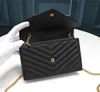 topkwaliteit schoudertassen ontwerper ketting flip lederen tas damestas met lederen bekleding handtas crossbody portemonnee veel kaartsleuven portefeuilles