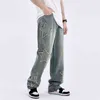 HARAJUKU Gwiazdy Ewęże w trudnej sytuacji retro swobodne spodnie dżinsowe Proste luźne kieszenie Streetwear Owwony dżinsowe spodnie T220803