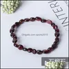 Arts et artisanat Reik Healing Natural Crystal Stone Breded Bracelet Bands for Women Lover Irregar Rock Gravel Amethyst R Sports2010 Dhubg