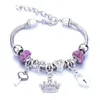 Antique Original Crown key lock Shape Charm Bracelets For Women Glass Beads Brand Bracelet Bangle DIY Jewelry Gifts GC1066