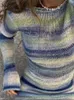 Nadafair Tie Dye Mini suéter de punto Dres manga larga otoño trajes Sexy espalda descubierta playa Bodycon vestido ropa de invierno 220727