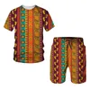 African Print WomensMens Tshirts Sets Africa Dashiki Mens TracksuitTopsShorts Sport And Leisure Summer Male Suit 220705