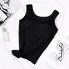 Chemisier Soutien-Gorge Intégré Rembourré Débardeurs Chemise Modal Sous-Vêtements Plus La Taille Femme T-shirt Respirant Camisole Femmes D'été 220318