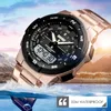 Skmei zegarek męski zegarek modowy sport zegarki ze stali nierdzewnej Paski męskie zegarki Stopwatch Chronograph Waterproof Wristwatch Men 220525