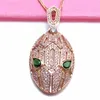 Chains Purple Gold Plated 14k Rose Inlaid Emerald Crystal Charm Necklace Exaggerated Classic Party Jewelry For WomenChains Sidn22