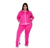 Plus Size Tracksuits Fall Kläder för Kvinnor Sport Ställer Ladies Coat Byxor Passar 2 Två Piece Outfits