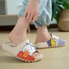 Yaz evi karikatür erkekleri terlik kadınları flip floplar kalın slaytlar moda baskılı çiftler platform ayakkabıları açık sandaletler 220526