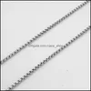 Chains Necklaces Pendants Jewelry 2Mm 2.5Mm M 3.5Mm 4Mm 60Cm Stainless Steel Women Men Diy Fashi Dhcef