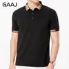 200 gms 7 oz GAAJ Fasmou Marca Polo para hombre Camisa de rayas Cuello de manga corta Calidad Camiseta Algodón Polos Camisas Vestido Ropa Hombres 220621