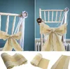 100PCS Chair Tie Bow Hessian Jute Burlap Chair Sashes Jute-Rustic for Wedding Decor Festival Party Hotel Home Decoration SN4548